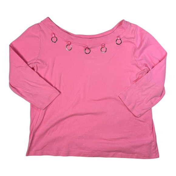 Y2K Pink Ring Detail Long Sleeve Top - Picture 1 of 8